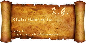 Klain Gabriella névjegykártya